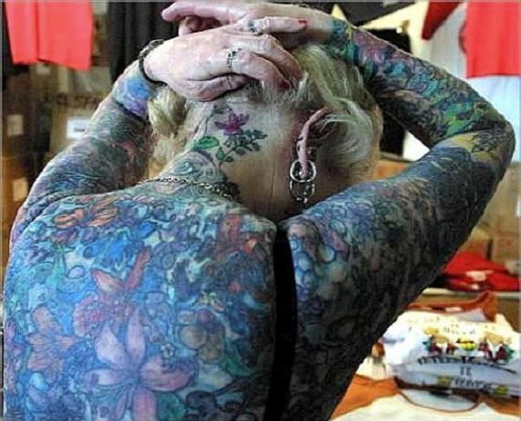 Жесть дня. Isobel Varley - самая татуированная пенсионерка в мире (28 фото) НЮ
