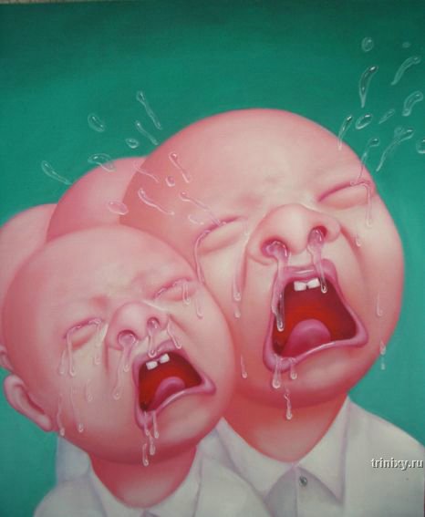 Странный арт одного китайского художника "Олимпиада со слезами на глазах" (39 фото)