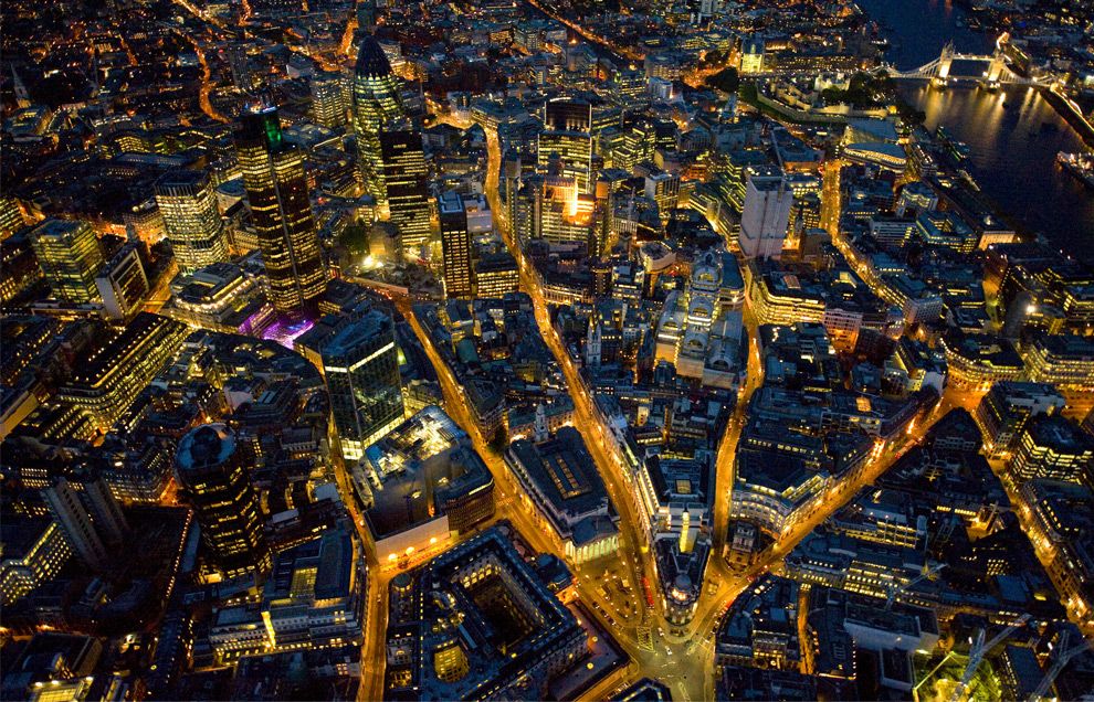Красивые большие фотографии ночного Лондона (19 фото)