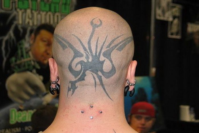 Татуировки на головах (8 Фото) .