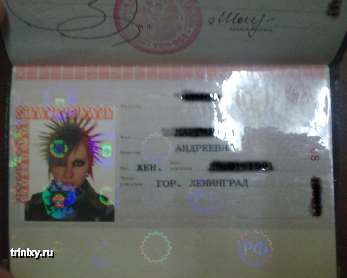 Прикольная фотография в паспорте (3 фото)