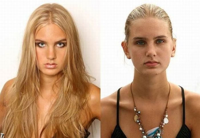 Девушки до и после макияжа (8 девушек, 16 фото)