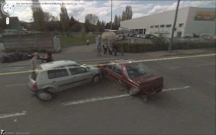 Аварии на картах Google Streetview (10 фото)