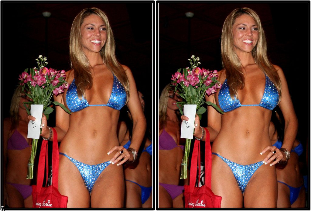 Мисс бикини США 2008 в 3D (24 стереокартинки) .