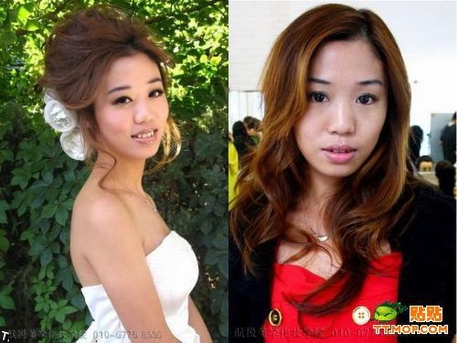 Азиатские девушки до и после макияжа (11 фото)