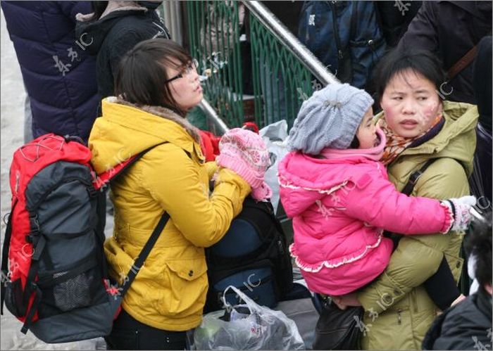 Метель в Китае как стихийное бедствие (24 фото)