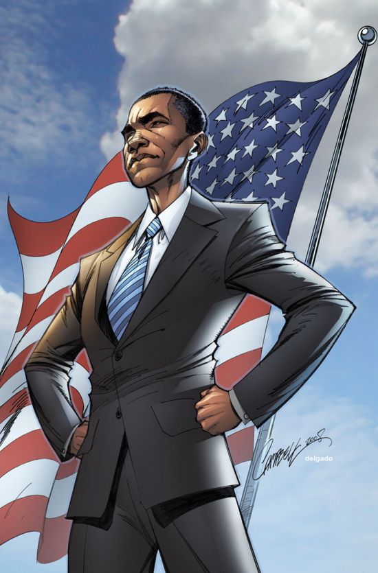 Нарисованный президент США Обама (23 фото)