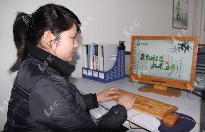 Клавиатура и мышь из бамбука (12 фото)