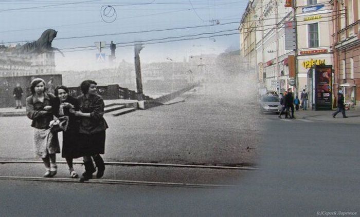 Прошлое и настоящее. Блокадный Ленинград (114 фото)