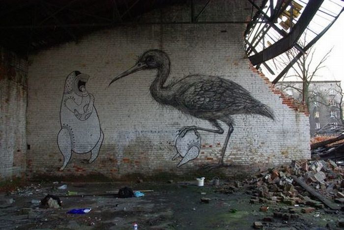 Граффити с животными (32 фото)