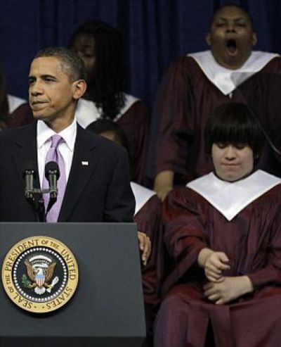 Скучный президент Обама (7 фото)