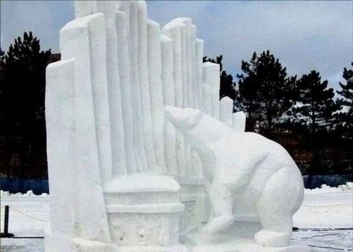 Красивые скульптуры из снега (29 фото)