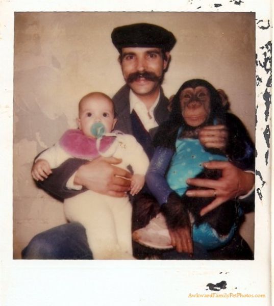 Смешные и странные семейные фотографии с животными (30 фото)