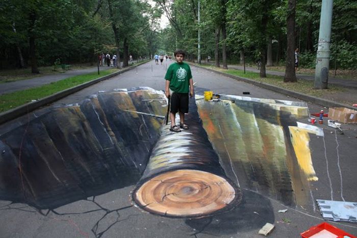 3Д рисунки в московских парках (11 фото)