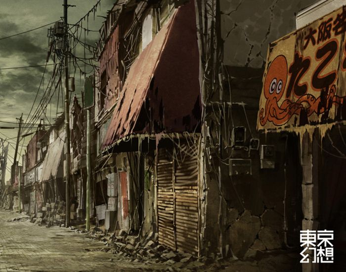 Постапокалиптические рисунки Токио (34 картинок)