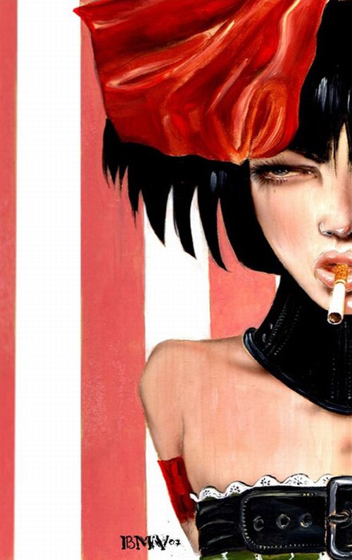 Курящие девушки (45 рисунков)