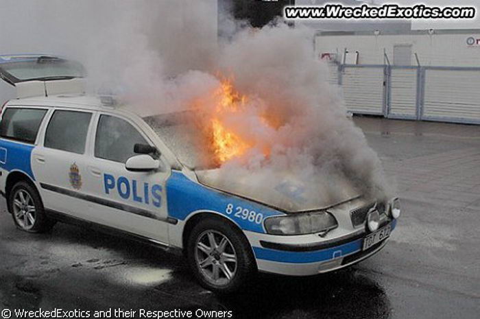 Разбитые полицейские машины (49 фото)