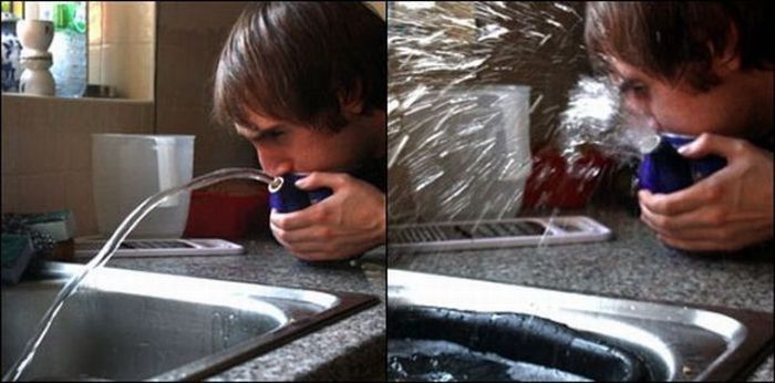 Выдувание воды из чайников (18 фото)