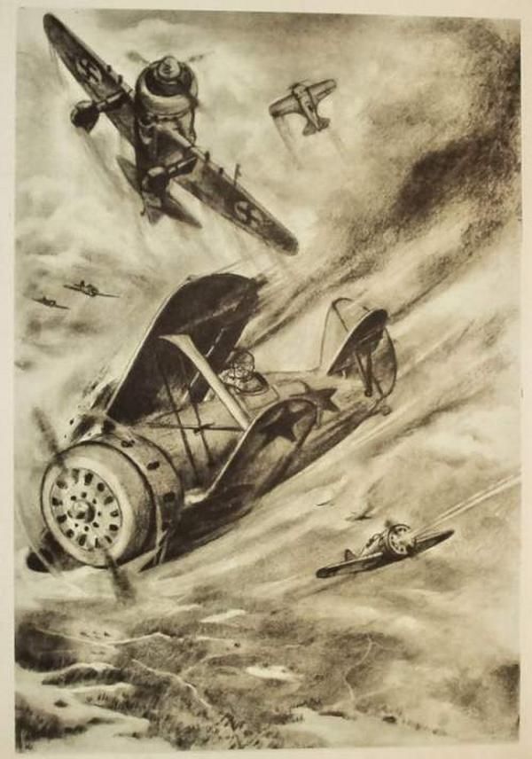 Вторая мировая война. Рисунки в карандашах (12 картинок)