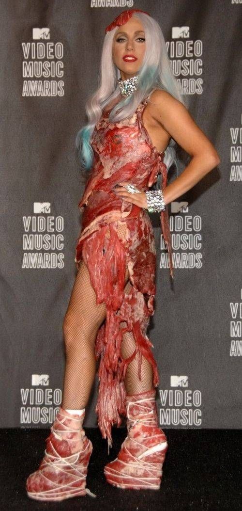 Lady Gaga в мясном платье (10 фото)