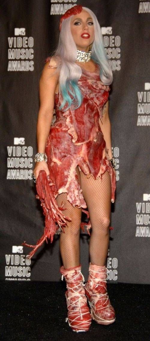 Lady Gaga в мясном платье (10 фото)