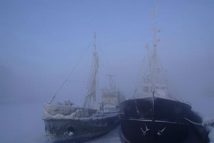 Корабли зимой (15 фото)