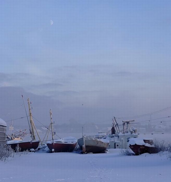 Корабли зимой (15 фото)