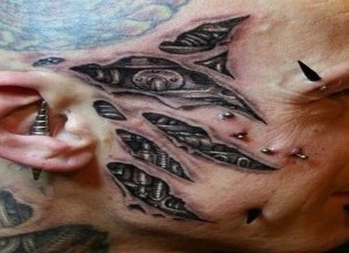 Киберпанковские татуировки (20 фото)