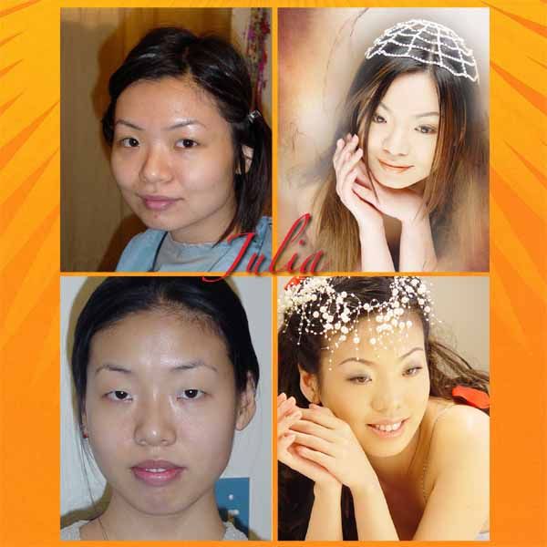 Китайские невесты до и после макияжа (6 фото)