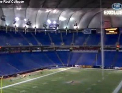 Обрушение крыши стадиона в Миннеаполисе (11 фото + видео)