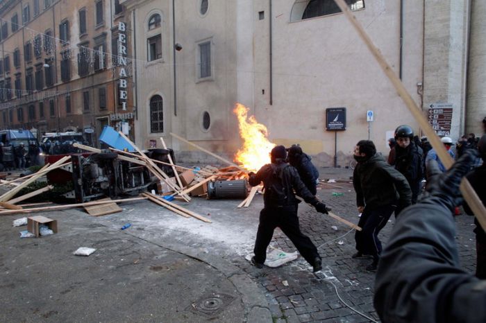 Беспорядки в Риме (36 фото)