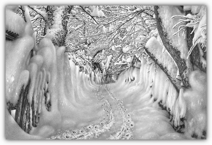 Потрясающие зимние рисунки (58 фото)