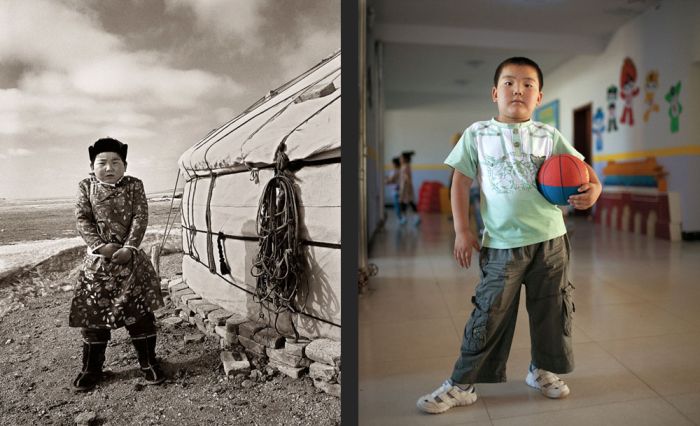 Дети монгольских кочевников тогда и сейчас (14 фото)