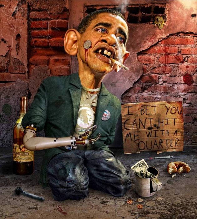 Карикатуры на Обаму (13 фото)
