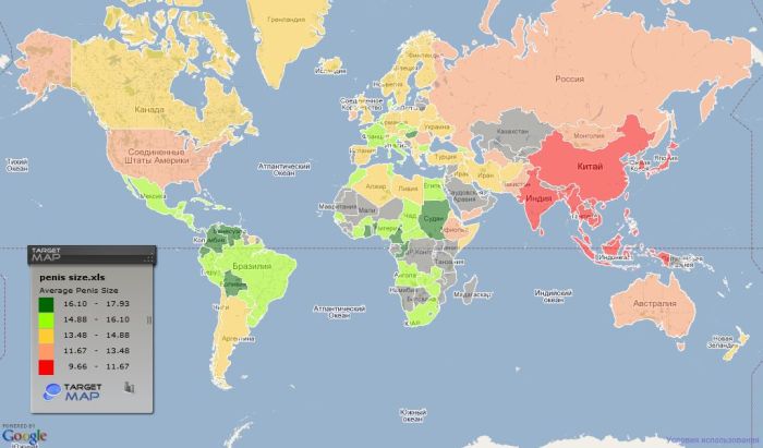 Размер груди и длина члена в разных странах (2 фото)