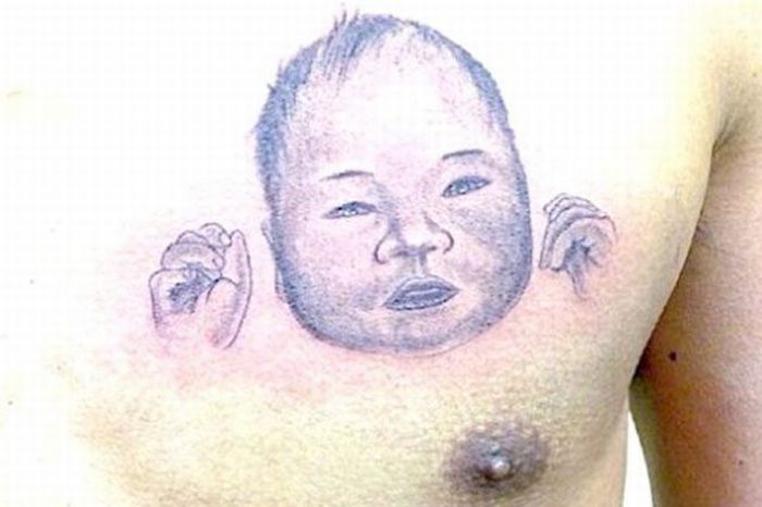 Неудачные татуировки портретов детей (15 фото)