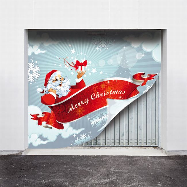 Рождественские наклейки на гаражи (10 фото)