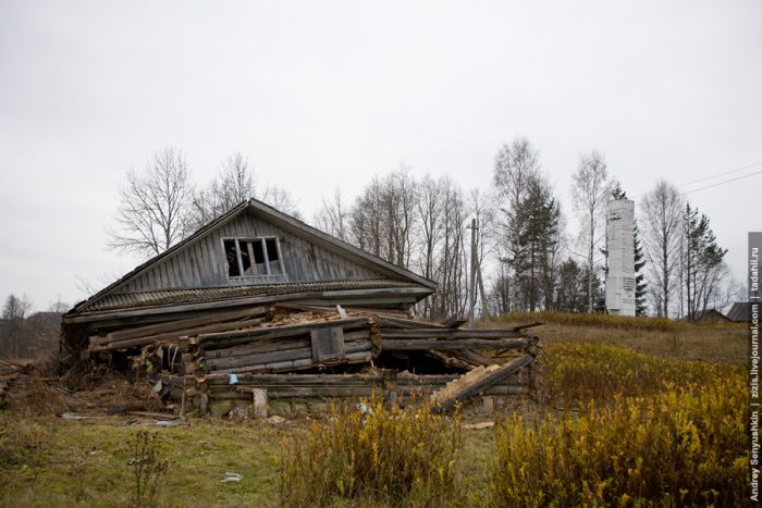 Заброшенные дома по дороге к Белому озеру (33 фото)