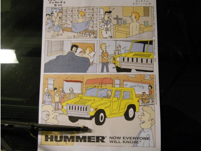 Как поиздеваться над владельцем Hummer (3 фото)
