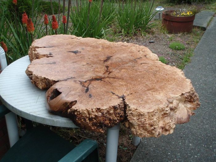 Как сделать стол из спила дерева своими руками.