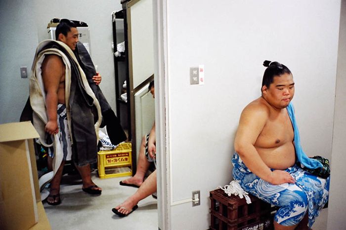 Повседневная жизнь борцов сумо (22 фото)
