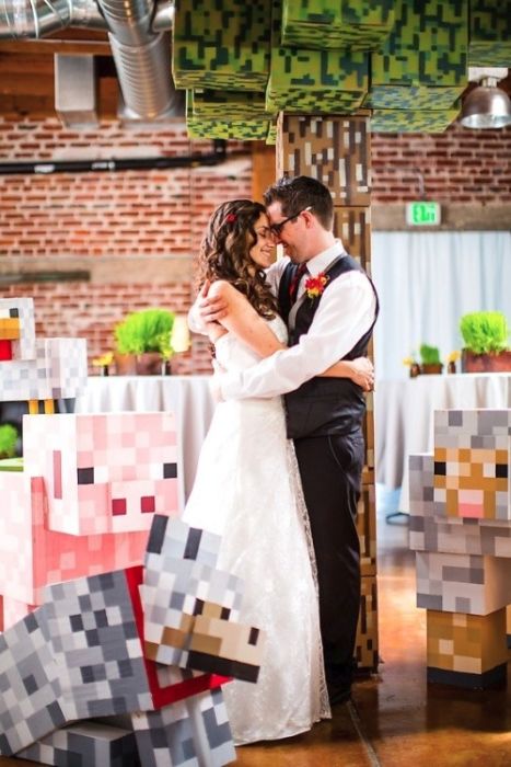 Свадьба в стиле Minecraft (63 фото)