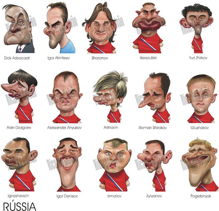 Классные карикатуры игроков Евро 2012 (10 картинок)