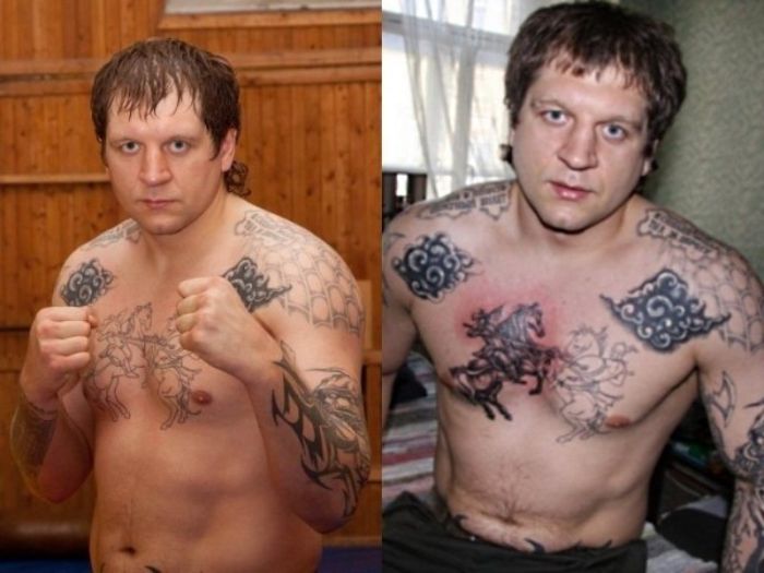 Боец Емельяненко побрился налысо и набил на голове новую татуировку