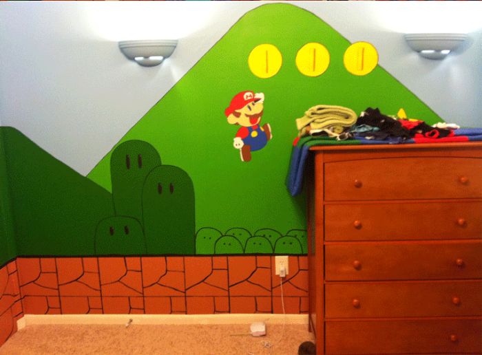 Детская спальня в стиле Супер Марио (4 фото)