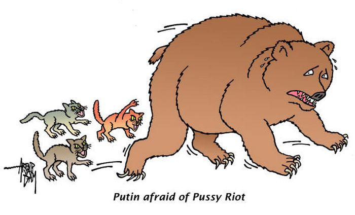 Зарубежные комиксы и карикатуры о Pussy Riot (24 картинки)