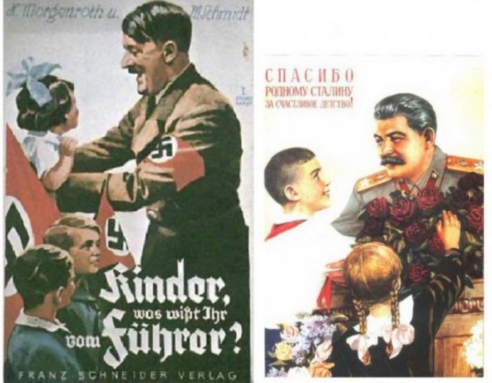Похожие плакаты СССР и Третьего Рейха (17 фото)
