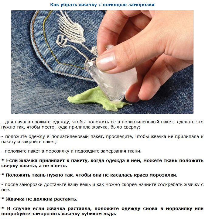 Как вывести следы жвачки с одежды (7 фото)