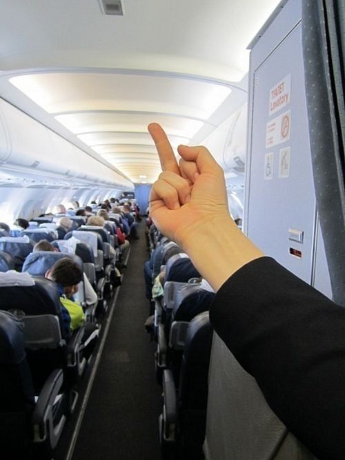 Непристойный жест стюардессы послужил причиной конца ее карьеры (11 фото)