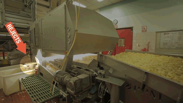 Как производят картофельные чипсы (5 гифок)